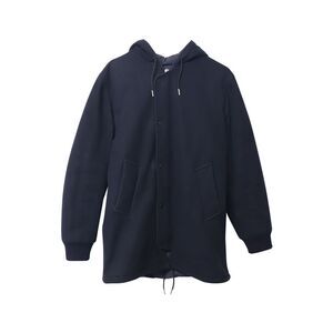 Sandro Paris Hooded Coat in Black Wool